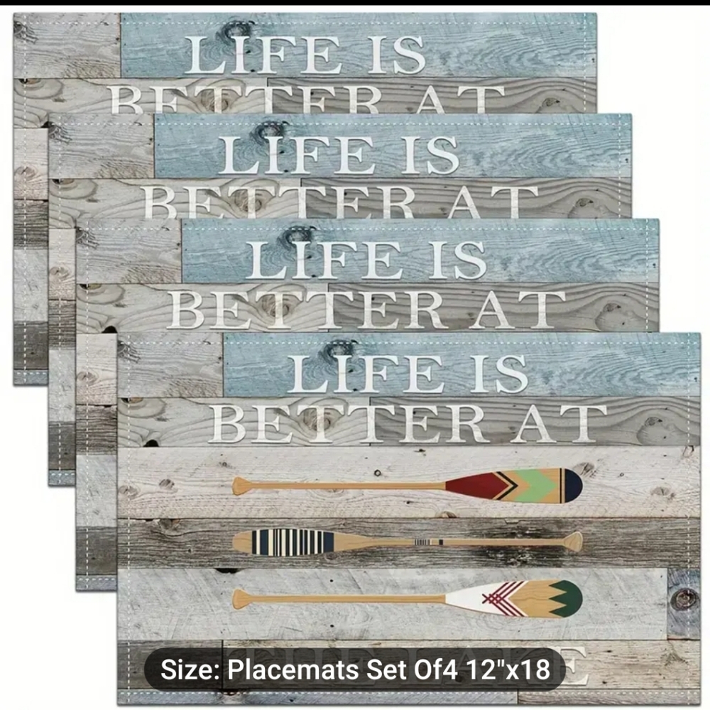 New Set of Four Lake House Decor Placemats